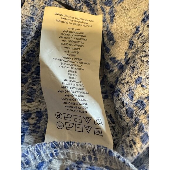 Michael Kors Jumpsuit Pants L Large Colorful Wide Leg Blue White Paisley $135 - Picture 10 of 11